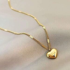 Gold Plated Stainless Steel “Love” Heart Pendant Necklace | Tarnish